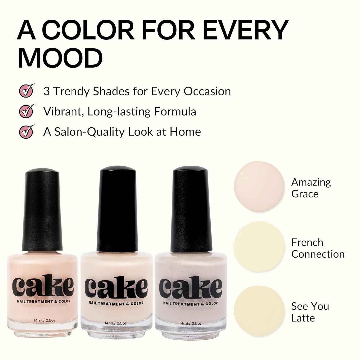 Non-Toxic Nail Polish 3-Pack - Strengthener & Growth for Damaged Nails, Quick Dry Nude Collection