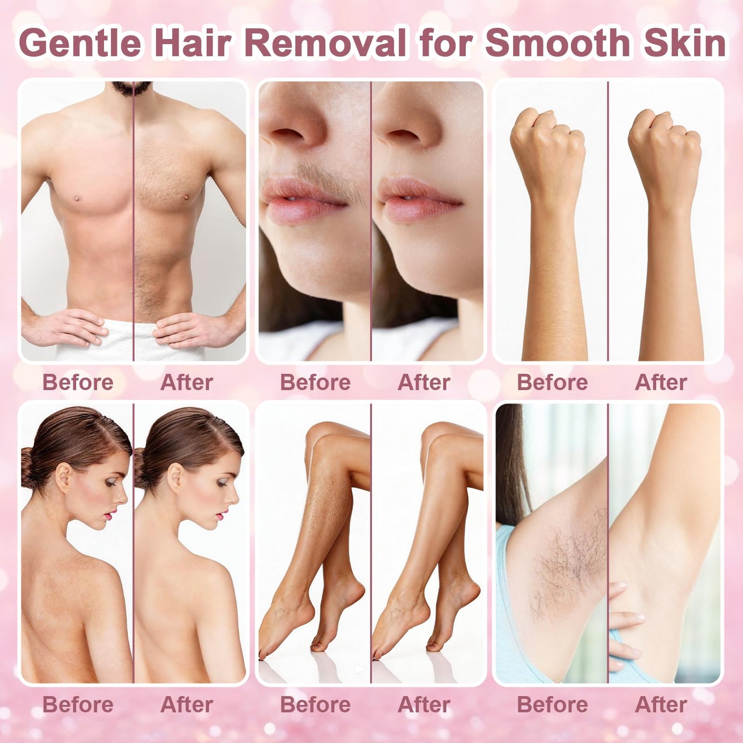 Podoy Wax Warmer for Hair Removal, Professional Single Wax Warmer Pot Melter Heater with Adjustable Temperature Set, Home Spa & Salon Electric Waxing Machine with 200pcs Sticks