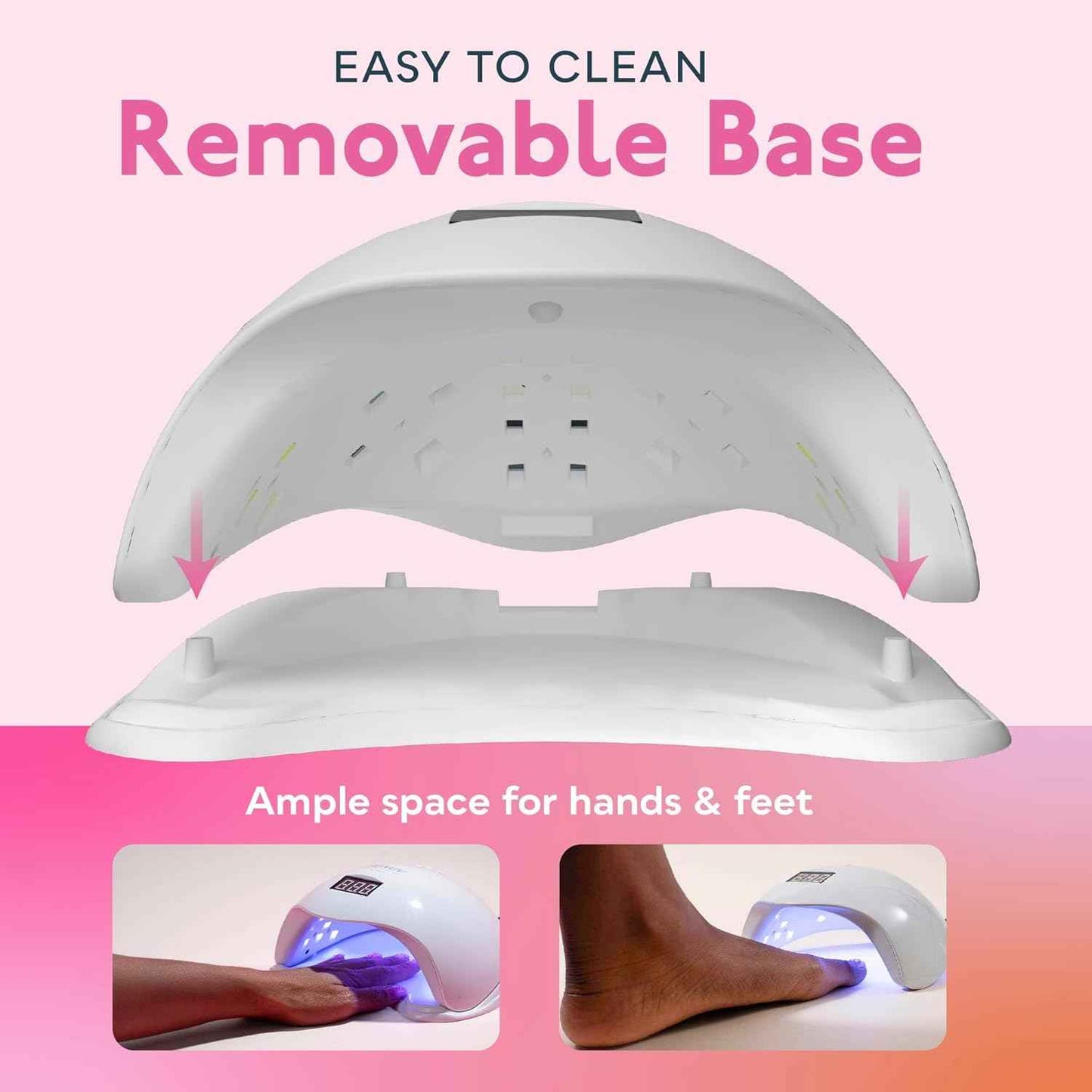 UV Nail Lamp SUNUV SUN5 - Fast-Drying LED Light for All Gel Nails with Pink UV Gloves