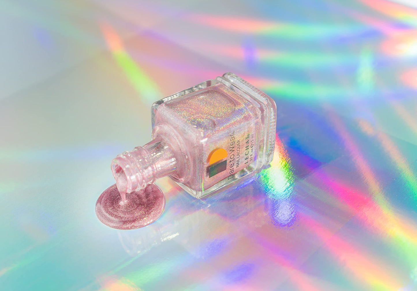 LeChat - Perfect Match Spectra Gel Polish - Kaleidoscope - Magenta Holographic Glitter - (0.5 Ounce) - Easy Application - Includes Bonus Nail Lacquer Bottle