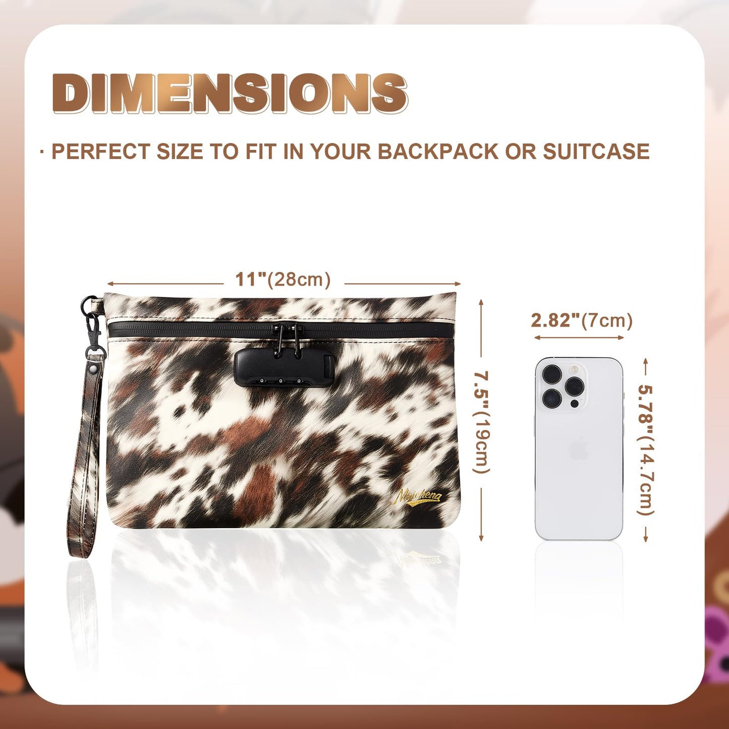 MAICHENG Storage Bag with Combination Lock and Accessories Carbon Lined Bag Container Travel Medicine Cosmetic Organizer Great Gifts for Women