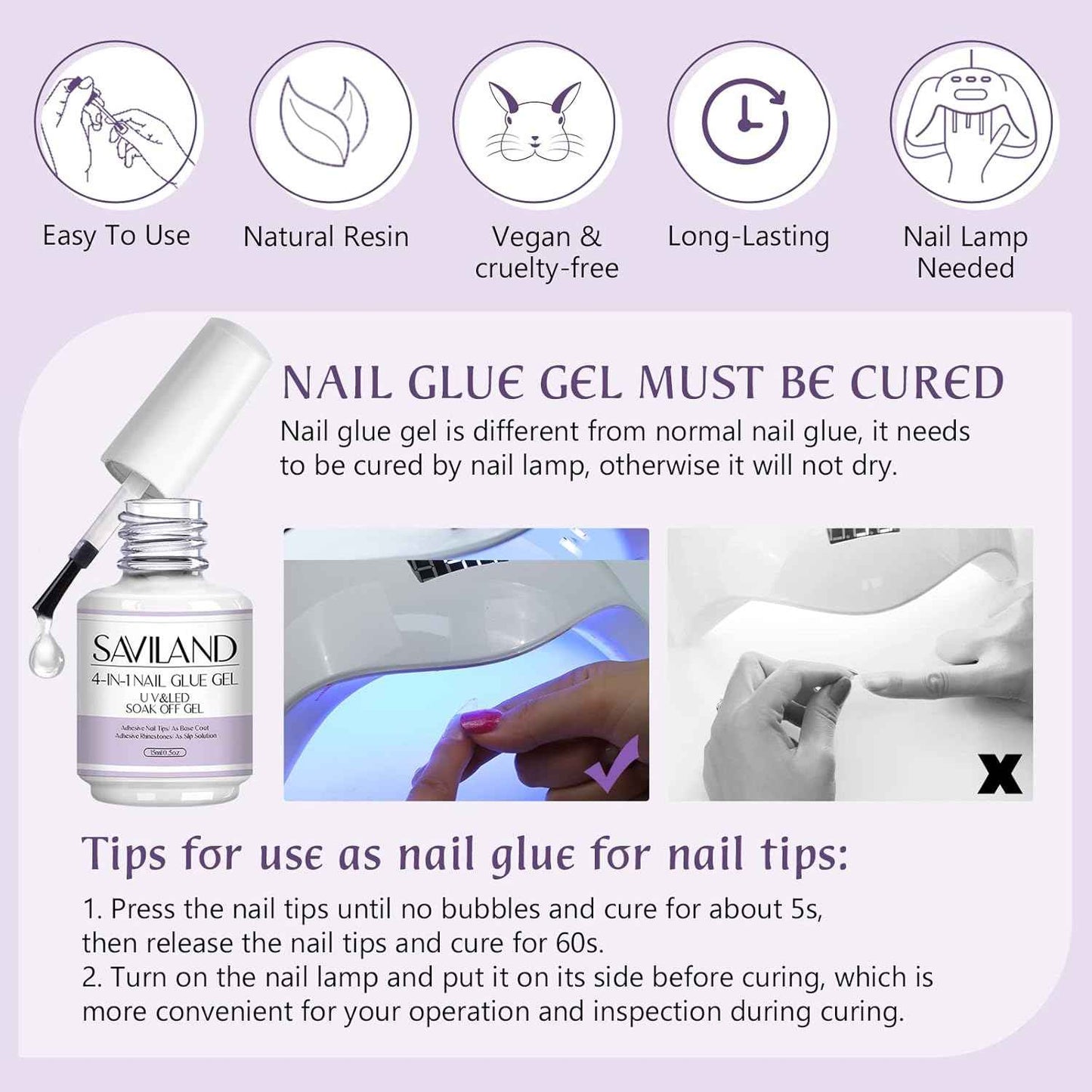 Gel Nail Glue Kit - 2pcs 15ML Clear & Nude Nail Strengthening Extension Gel