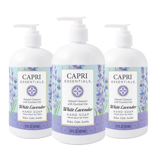 Natural Lavender Hand Soap - Plant-Based Aromatic Liquid Cleanser (16 FL Oz, 3 Pack)