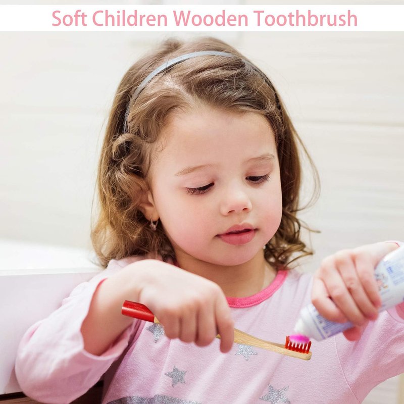 Kids Bamboo Toothbrush Set - 10 Natural Soft Bristle Wooden Brushes for Toddlers & Adults | BPA-Free, Eco-Friendly Travel Size