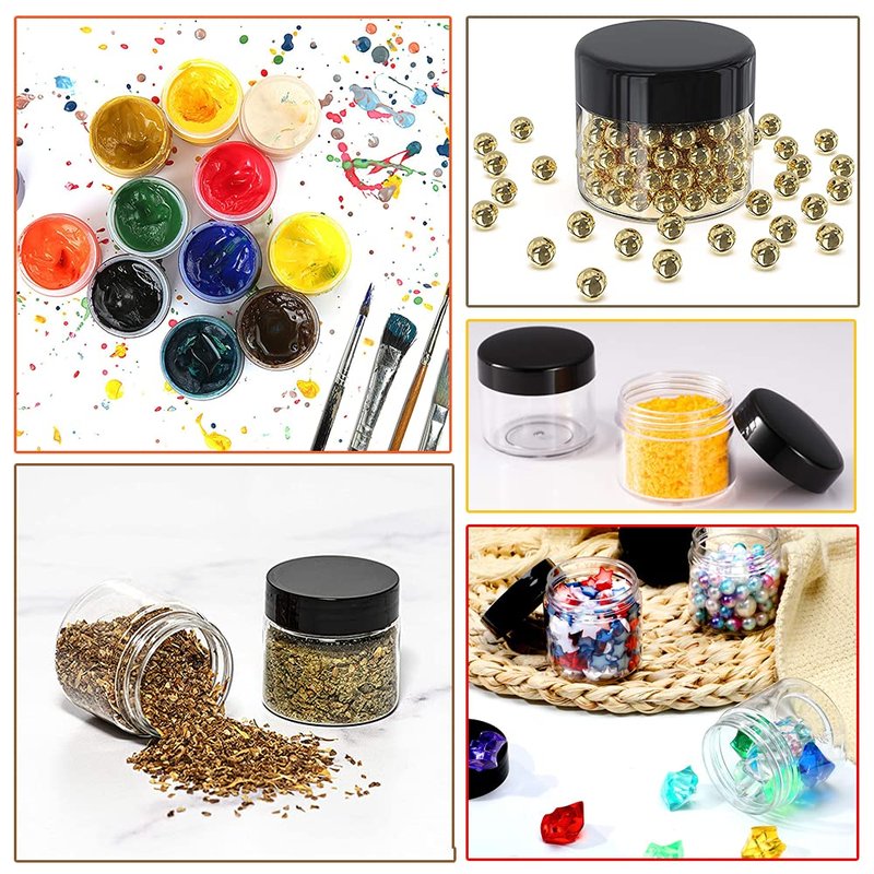 20 ml Containers Bulk 0.7 oz Round Pot Jars 120PCS Sample Containers Lip Scrub Containers Mini Plastic Cosmetic Containers with Lid for Lip Scrub, Body Butters, Cream, Slime, Craft Storage