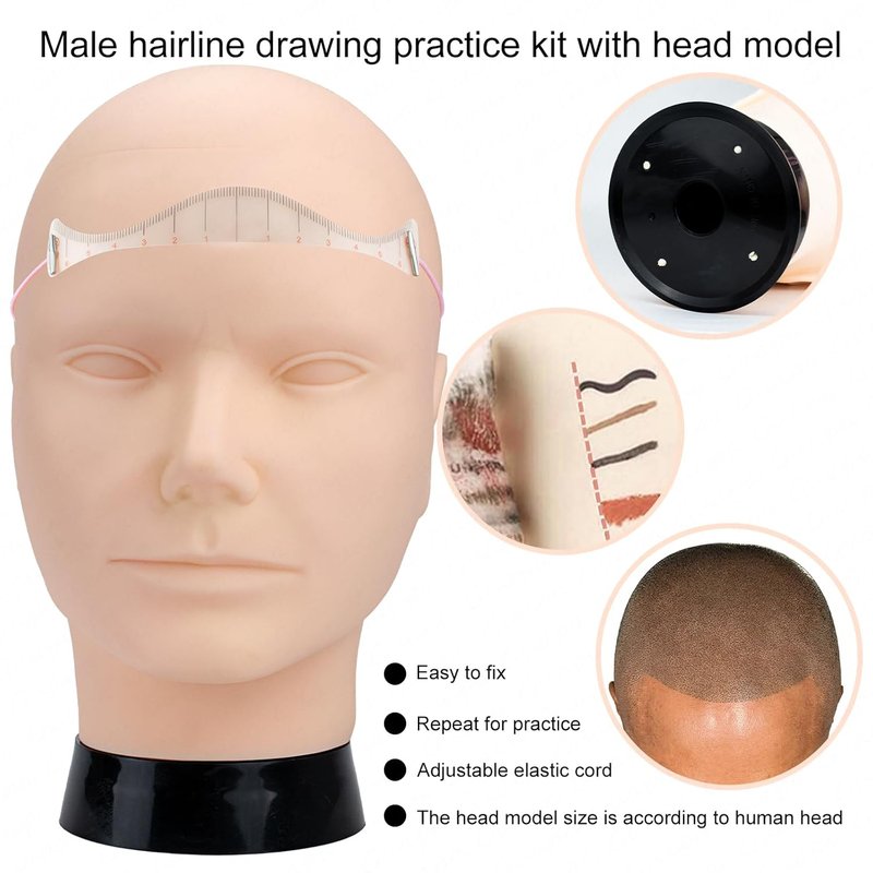 Scalp Micropigmentation Practice Kit - 3D Training Head & Tools for Precision SMP Practice | Male Model