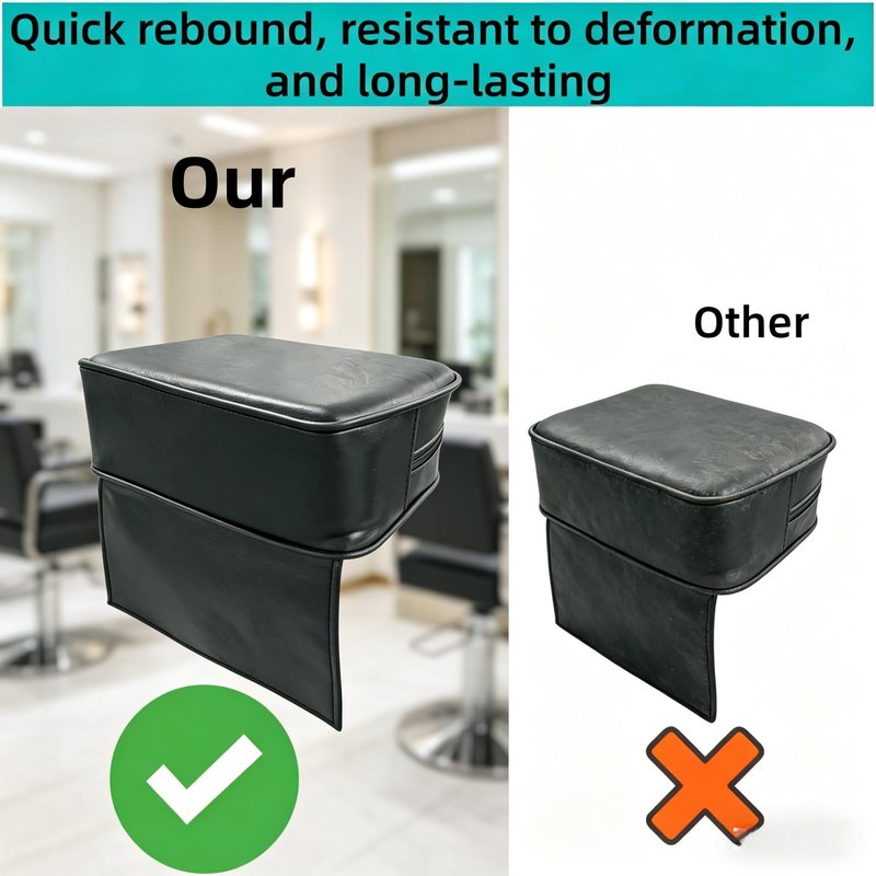 Coczeb Salon Booster Seat for Kids Thick Cushioned Haircut Stool,Portable Salon Station Hair Cutting Sap Equipment(Black)