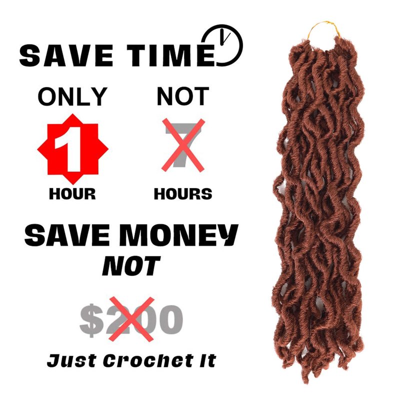 6 Packs Faux Locs Crochet Hair 14 Inch Ginger Goddess Locs Crochet Hair for Black Women, Prelooped Gypsy locs Crochet Braids Copper Red Soft Wavy Dreadlocks Hair Extensions, 350