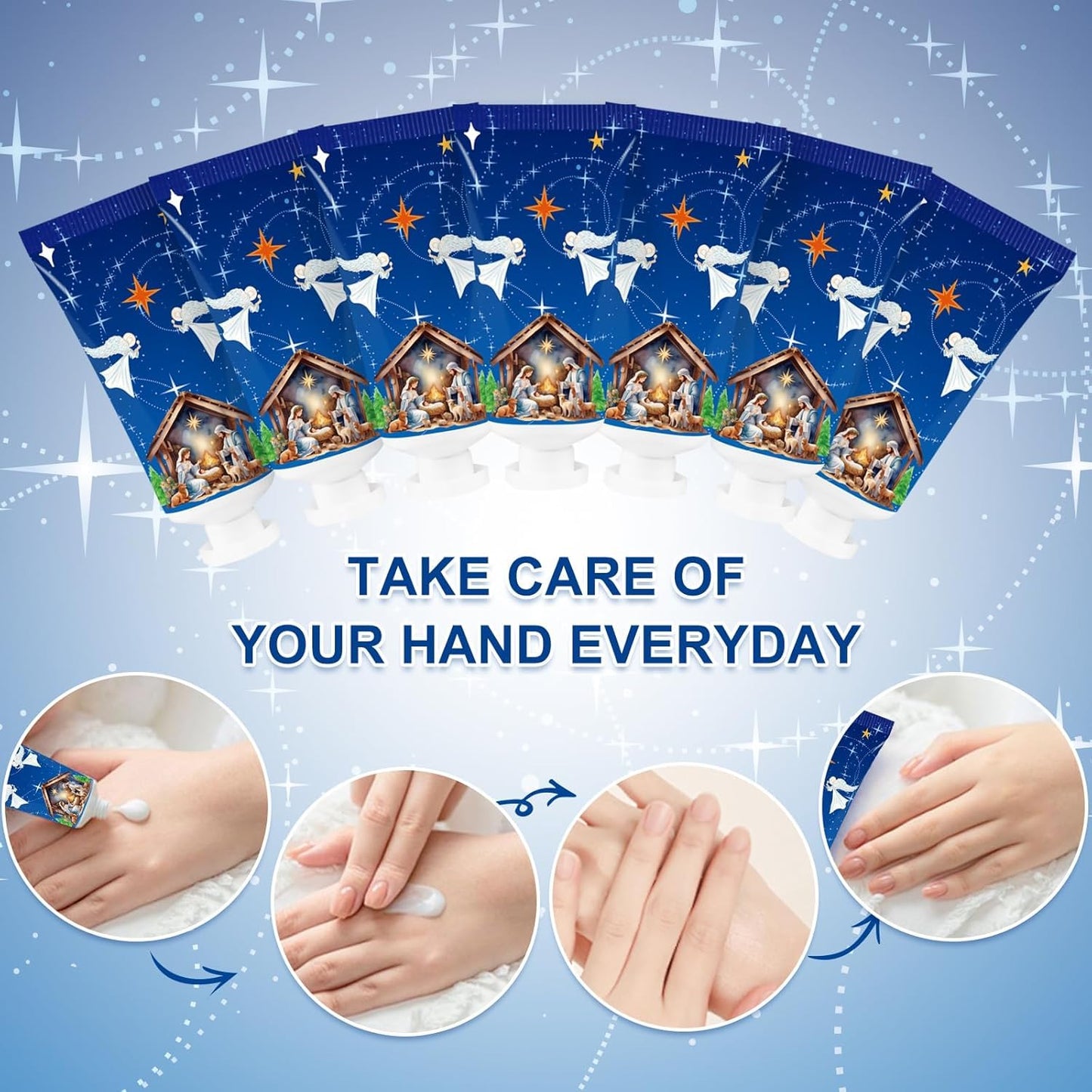 50 Pcs Christmas Hand Cream Set - Travel Size Winter Scented Lotion for Women & Girls - Unique Stocking Stuffers (Nutcracker)