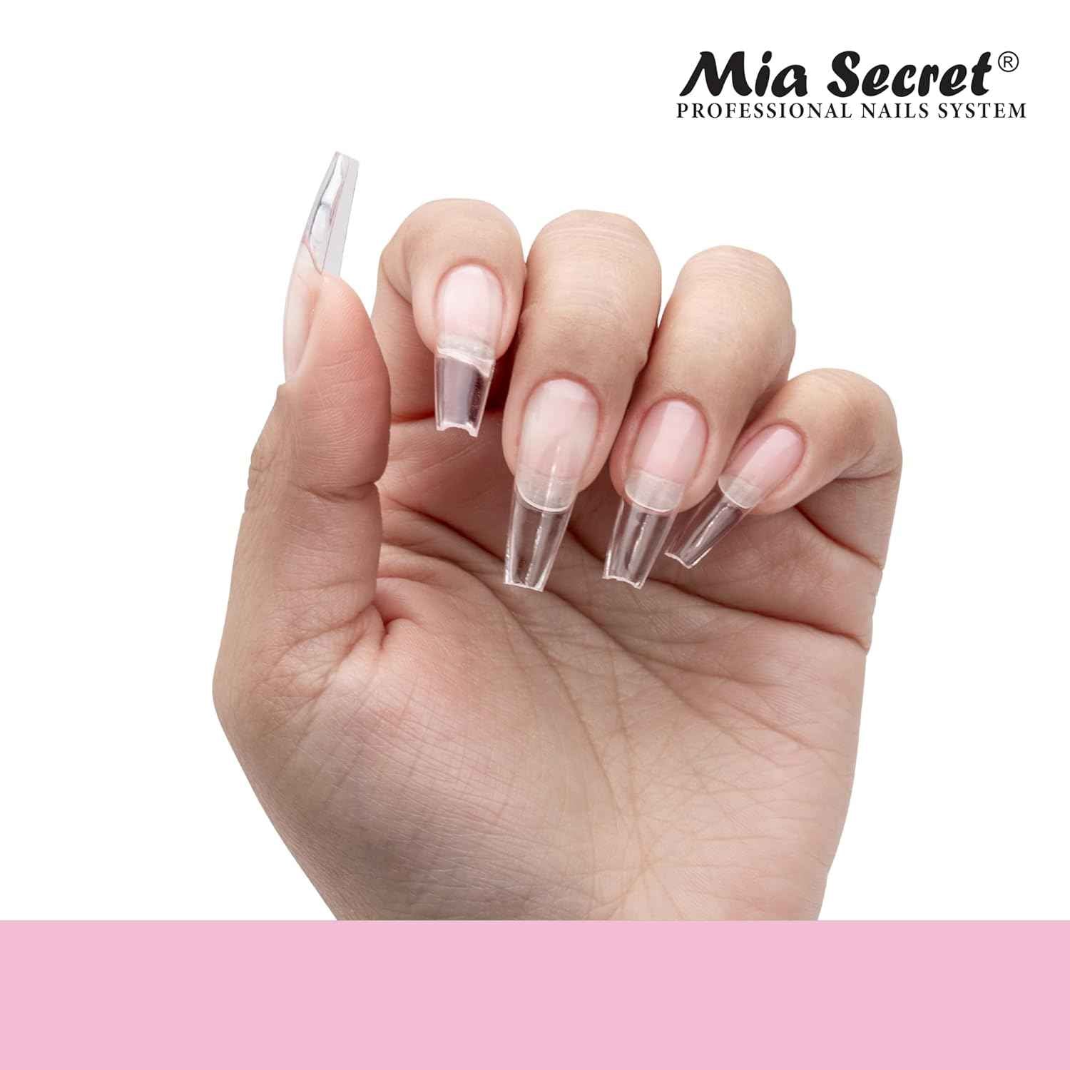 Clear Soft Gel Nail Tips - Mia Secret Stiletto 504 Tips for Salon & DIY Use