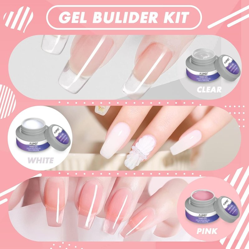 AIJIMEI Gel Builder Hard Gel Builder Gel Nail Gel Builder Gel for Nails Gel Extension Nail Kit for Nails Gel Builder for Nails Builder Gel in a Bottle (SETA)