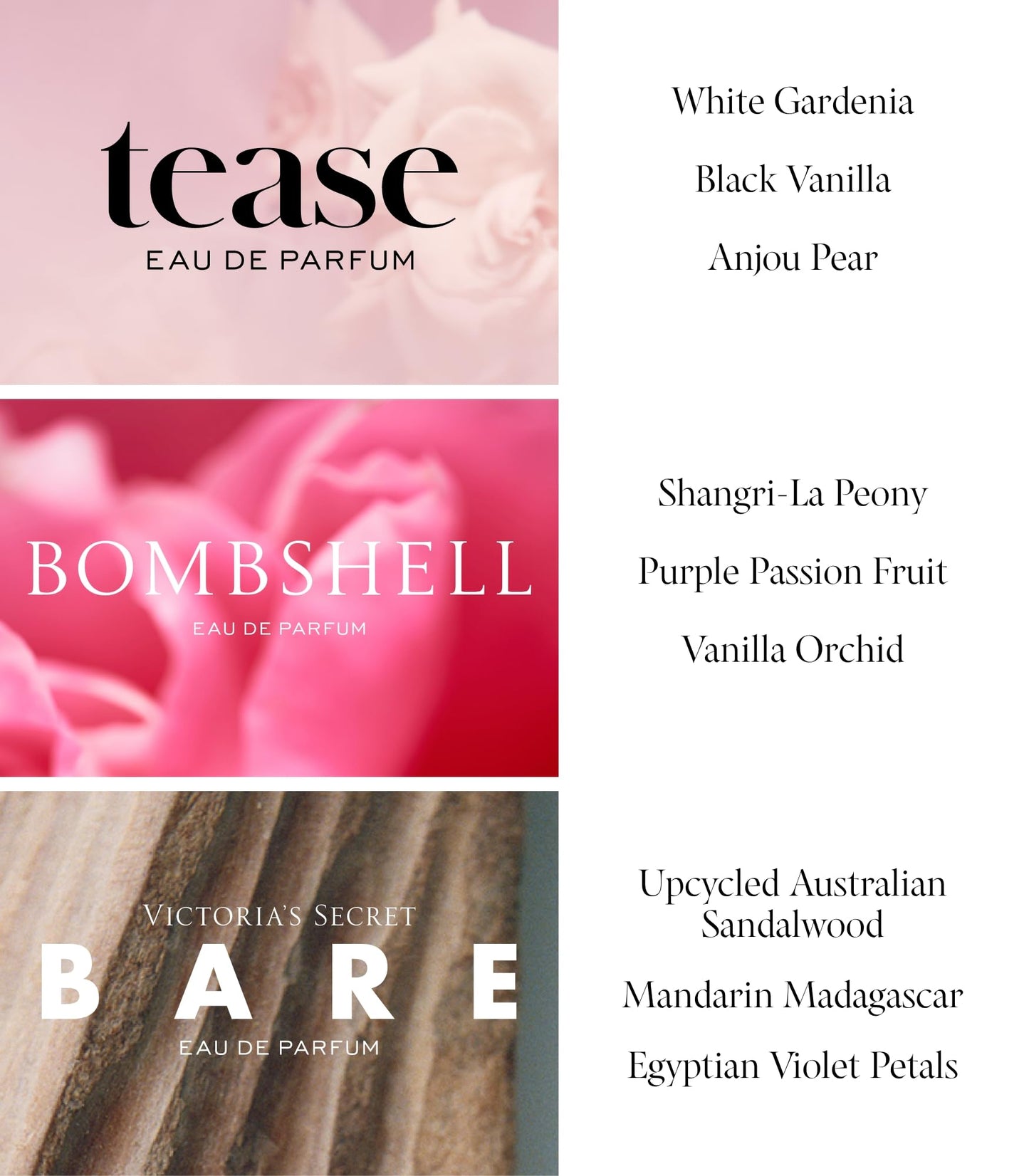 Victoria's Secret Deluxe Mini Fragrance Trio, Eau de Parfume Giftset for Women, Includes Bombshell, Bare and Tease Perfumes