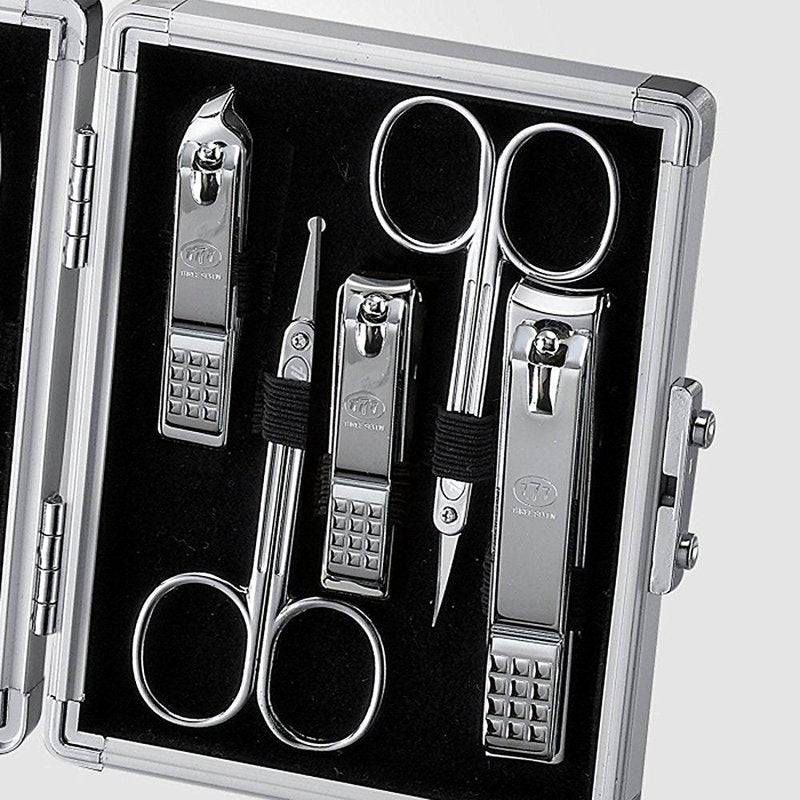 World No. 1. Three Seven (777) Travel Manicure Grooming Kit Nail Clipper Set (11 PCs, TS-16000SVC), MADE IN KOREA, SINCE 1975.