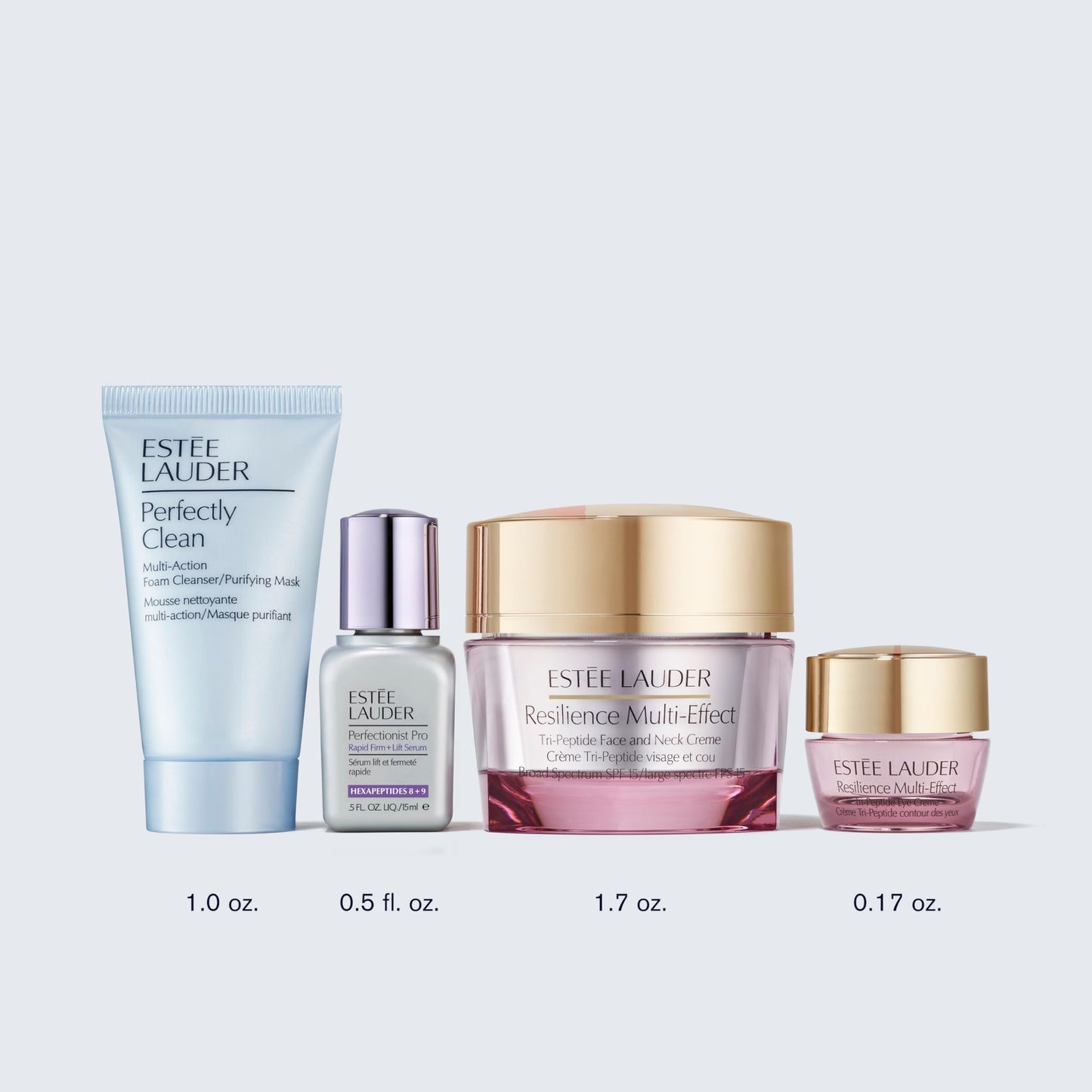 Estée Lauder Resilience Moisturizer Holiday Skincare Gift Set | The Radiance Routine | Includes Full-Size Moisturizer 1.7 Ounce + Cleanser 1 Ounce, Eye Cream 0.17 Ounce, Face Serum 0.5 Fl Oz