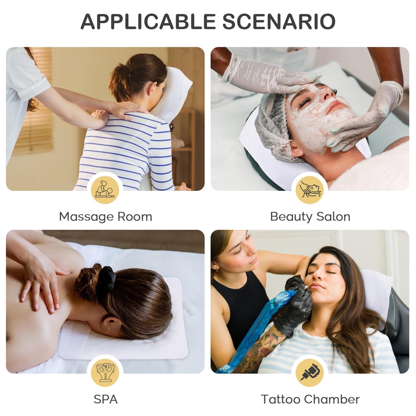 SINLAND Microfiber Face Cradle Covers Large Size Soft and Reusable Non-Stick Massage Headrest Cover Suitable for Any Massage Tables & Massage Chair