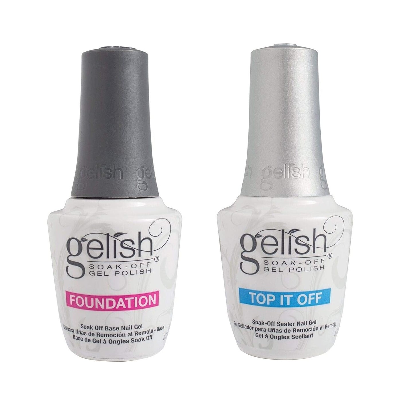 Gelish Dynamic Duo Soak Off Gel Nail Polish - Base & Top Coat Set for Long-Lasting Shine