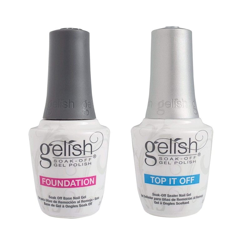 Gelish Dynamic Duo Soak Off Gel Nail Polish - Base & Top Coat Set for Long-Lasting Shine