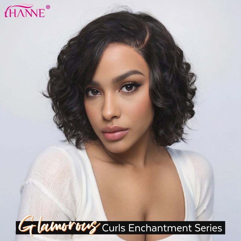 HANNE Burgundy Lace Front Short Human Hair Bob Wig 99J Wig Human Hair 12 Inch Glueless Pre Plucked with Baby Hair 180% Density Short Straight Wig Wear and Go Hair Replacement Wigs