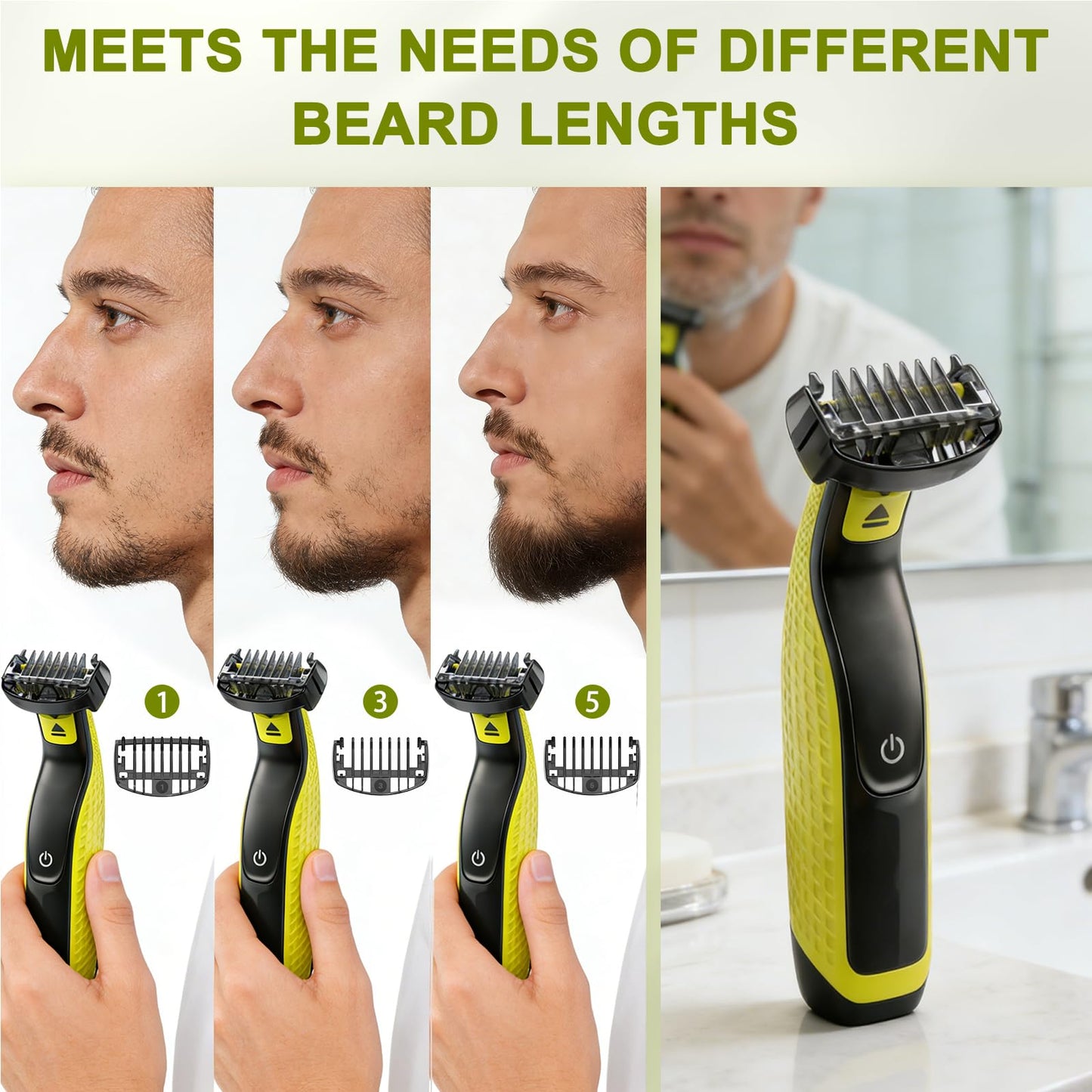 Guide Comb 0.5/1/1.5/2/2.5/3/3.5/4/4.5/5/7/9 MM for Norelco Trimmer Shaver, Compatible with Obalde QP2724/QP2834/QP2520/30, QP2620, Hybrid Electric Trimmer Guards with Cleaning Brush and Storage Bag