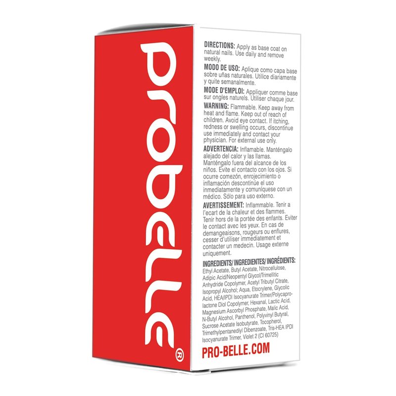 Probelle Nail Strengthener and growth, Natural Nail Strengthening Clear Nail Polish Repair Treatment, Nail Growth & Conditioning, Stops Splits, Chips, Cracks & Strengthens Damaged and Thin Nails