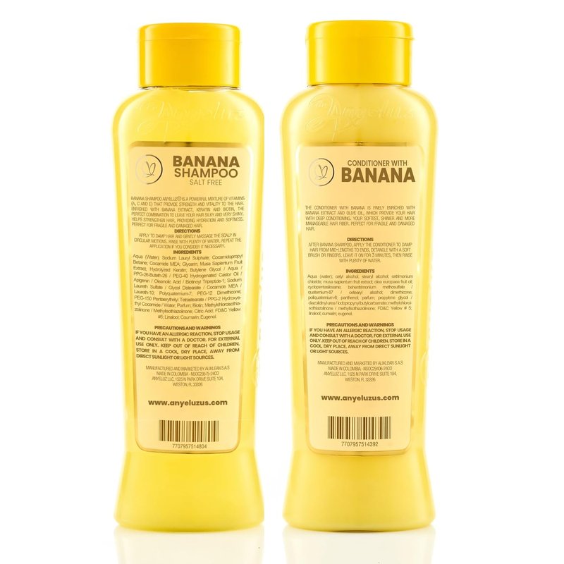 Banana Hair Care Duo Set - Moisturizing Shampoo & Nourishing Conditioner for Dry, Damaged Hair | Natural Fruit-Infused Hydration
