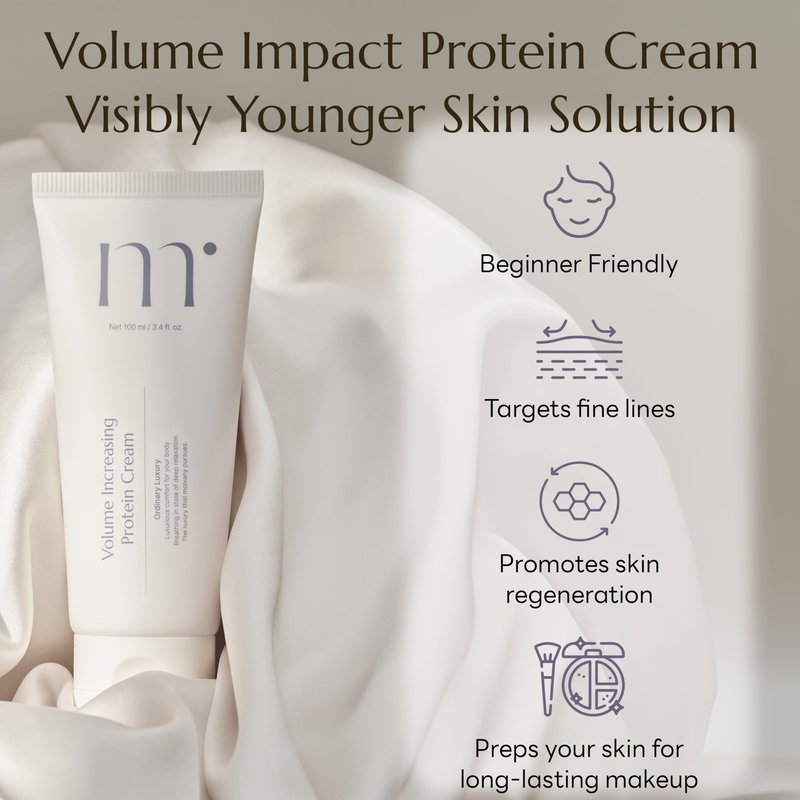 molvany Face Moisturizing Volume Impact Protein Cream - Korean Skincare Wrinkle Care Cream for Hydration, Elasticity & Volume Impact, 100 ml/3.38 fl. oz.