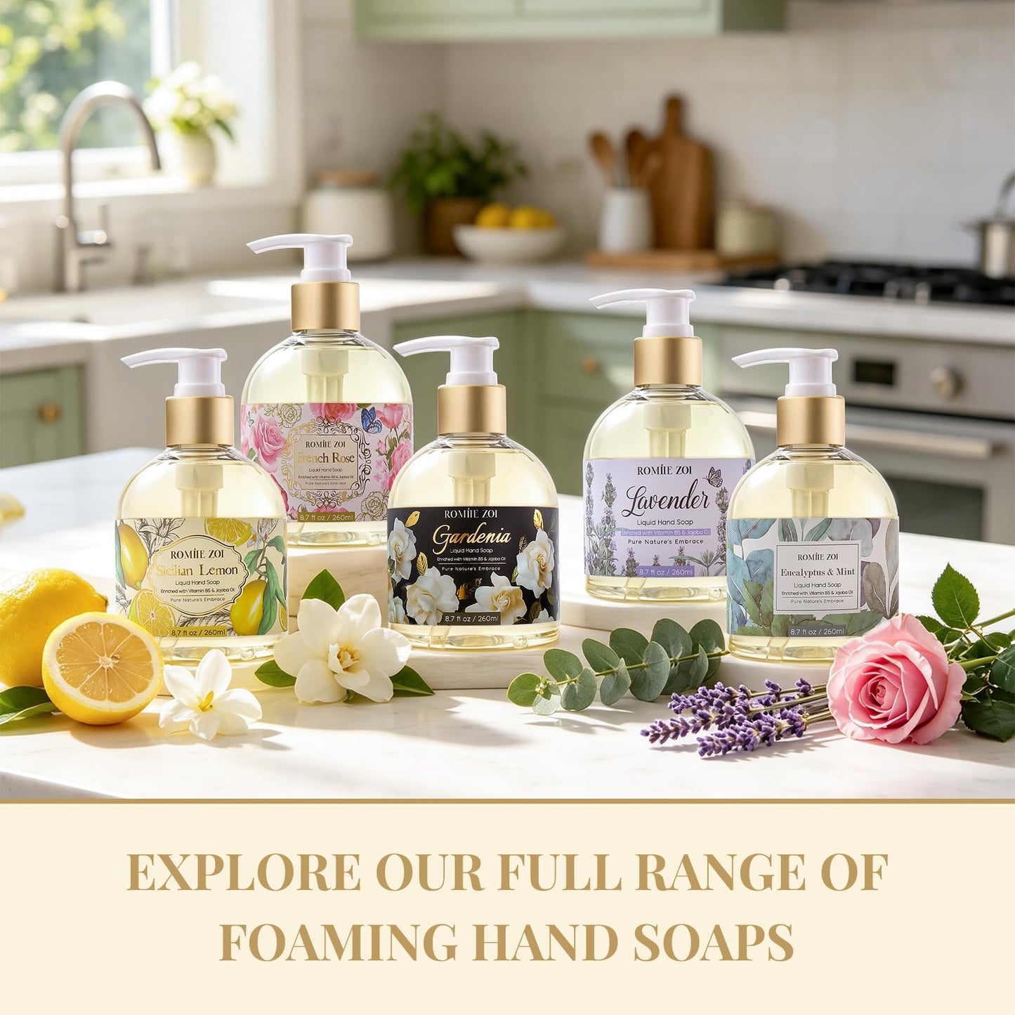 ROMIIE ZOI Liquid Hand Soap with Gift Box - Gardenia - 260ml/ 8.7 fl.oz
