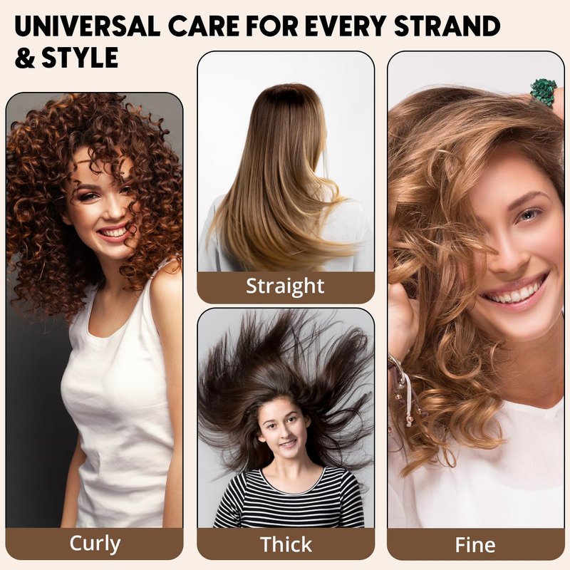 Bamboo Hair Growth Brush - Natural Bristle Detangling Paddle for All Hair Types | Ergonomic Handle for Men & Women