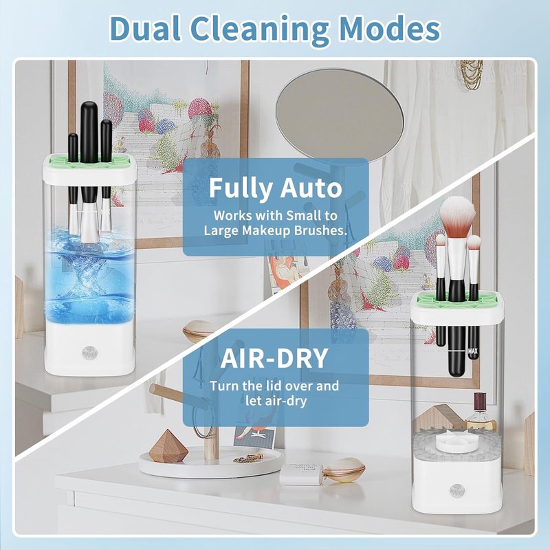 Electric Makeup Brush Cleaner - 9000 RPM Automatic Cleaning Machine | Waterproof for Brushes & Sponges