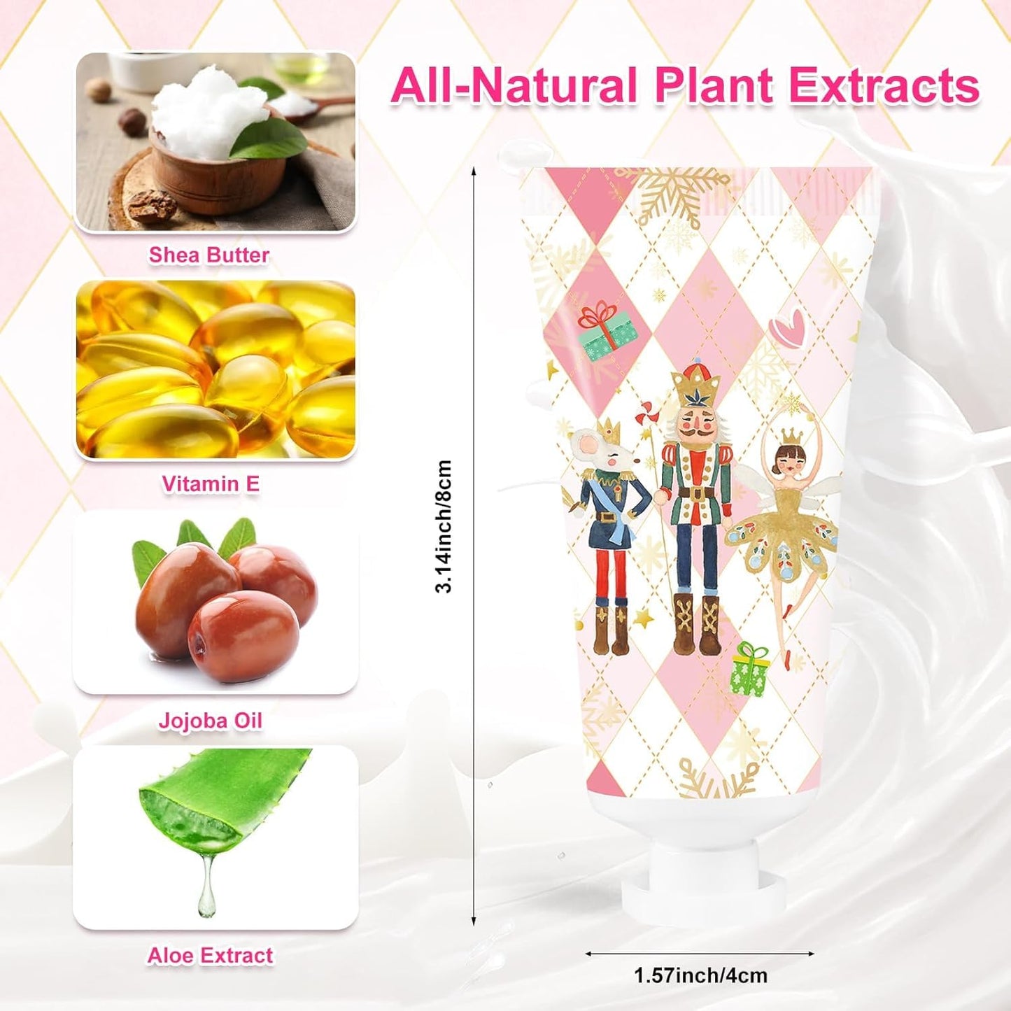 50 Pcs Christmas Hand Cream Set - Travel Size Winter Scented Lotion for Women & Girls - Unique Stocking Stuffers (Nutcracker)
