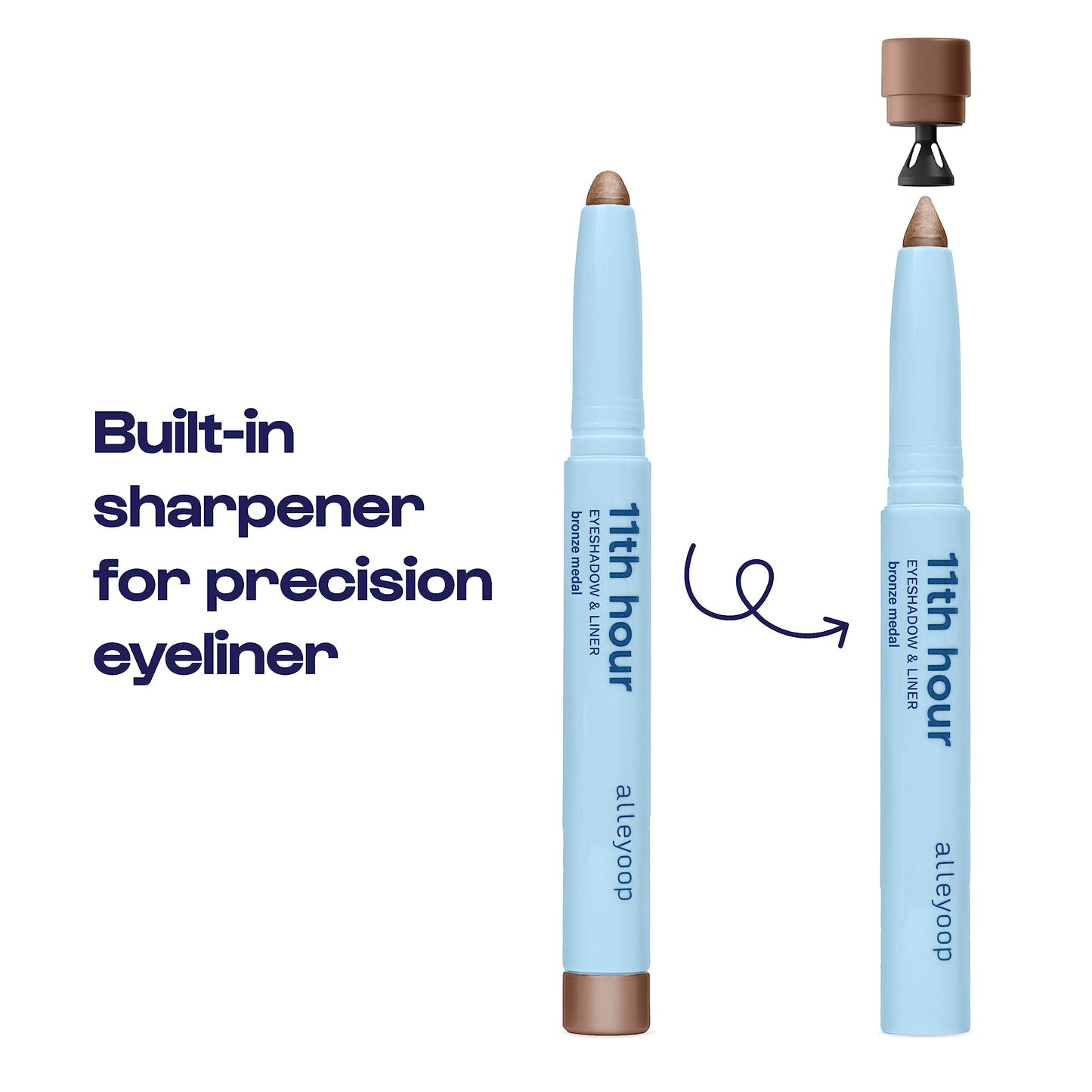 ALLEYOOP 11th Hour Cream Eyeshadow & Liner Stick Bundle – Bronze Medal (Shimmer) & Charcolit (Shimmer) -Waterproof, Smudge-Proof, Crease-Proof Eyeshadow for Over 11 Hours