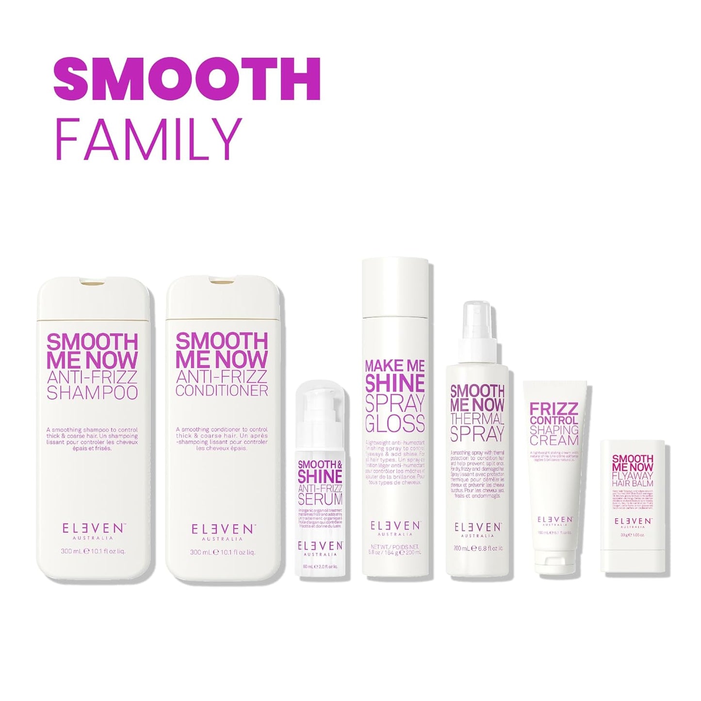 Smooth & Shine Anti-Frizz Serum | Lightweight Hair Care for Men & Women - Tames Frizz, Adds Shine - 2 fl oz