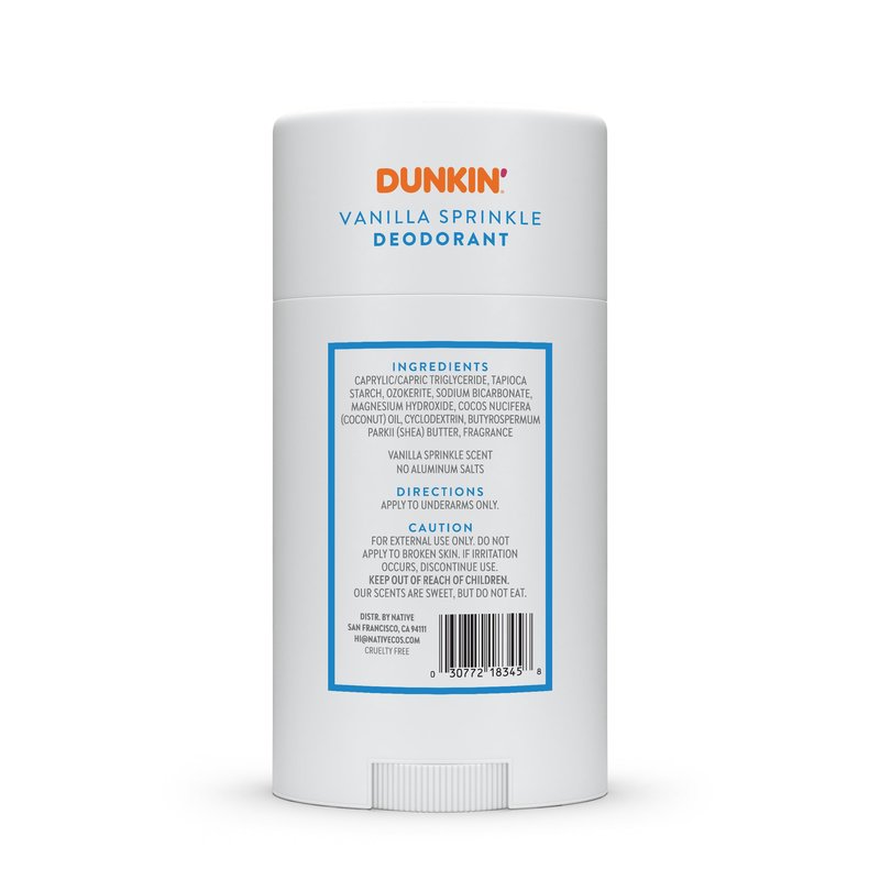 Native Deodorant | Limited Dunkin Donuts Edition | Aluminum Free with Baking Soda, Probiotics, Coconut Oil and Shea Butter | Vanilla Sprinkle 2.65oz