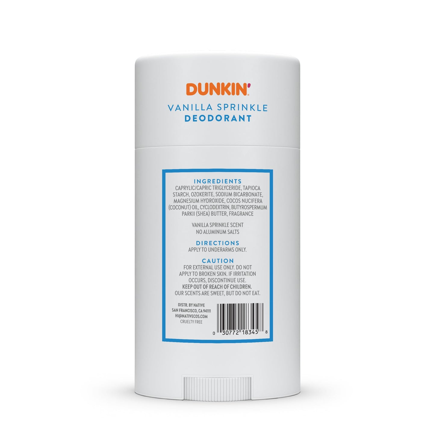 Native Deodorant | Limited Dunkin Donuts Edition | Aluminum Free with Baking Soda, Probiotics, Coconut Oil and Shea Butter | Vanilla Sprinkle 2.65oz