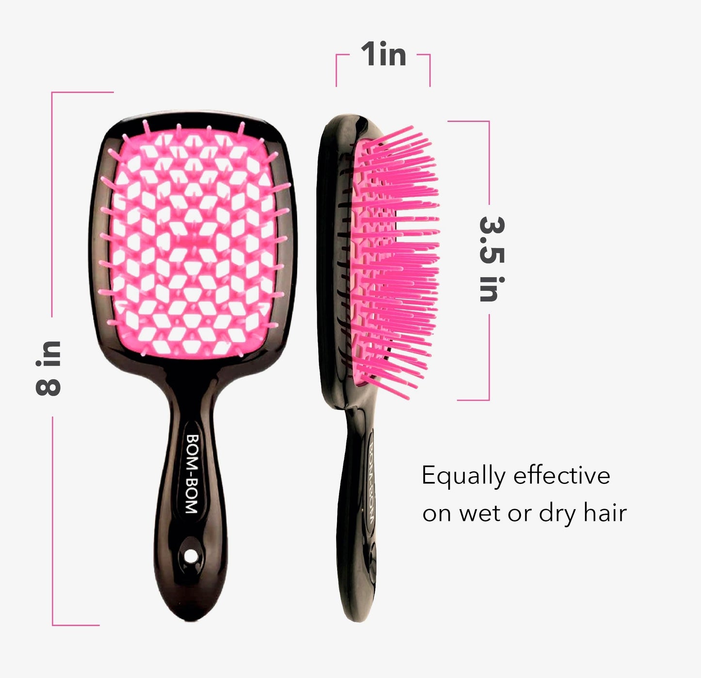 BOM BOM Wet And Dry Vented Detangling Hair Brush For All Hair Types, Light Weight Hairbrush, Scalp Massage, Pain Free,BOM BOM Hairbrush 2 Units Kit