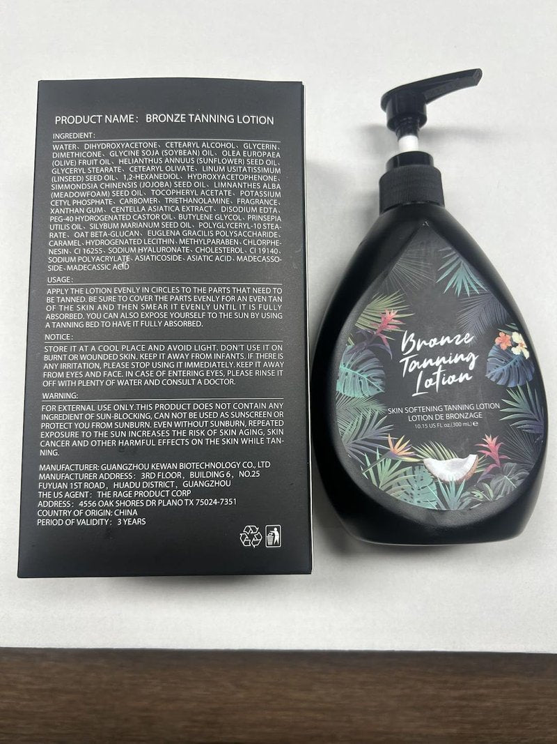 Tanning Bed Lotion, Instant Dark Tanning Lotion, Tanning Bed Lotion With Bronzer, Free of Cruelty, Gluten, Mineral Oil, Moisturizing Formula for All Skin Types,10.15oz