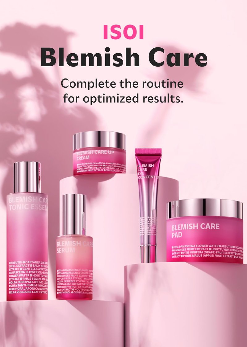 ISOI Blemish Care Up Serum for Face, Vegan Hydrating Serum for Smooth & Glass Skin Effect, Skin Barrier & Moisture Balance for Women, Arbutin & Rose Otto Oil, Korean Skin Care (0.85 fl. oz, 25ml)