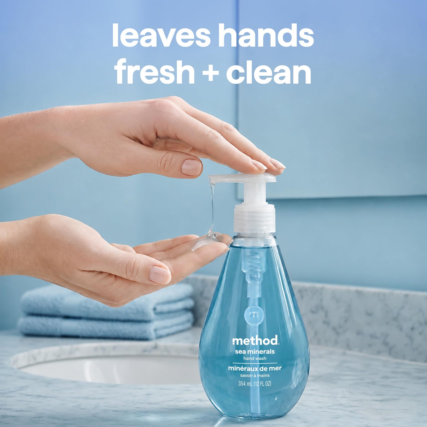 method Gel Hand Wash Refill, Sea Minerals- Refills Up to 3X, Made Without Parabens, Notes of Bergamot, Lemon & Rosemary, 34 fl oz, 4 pack