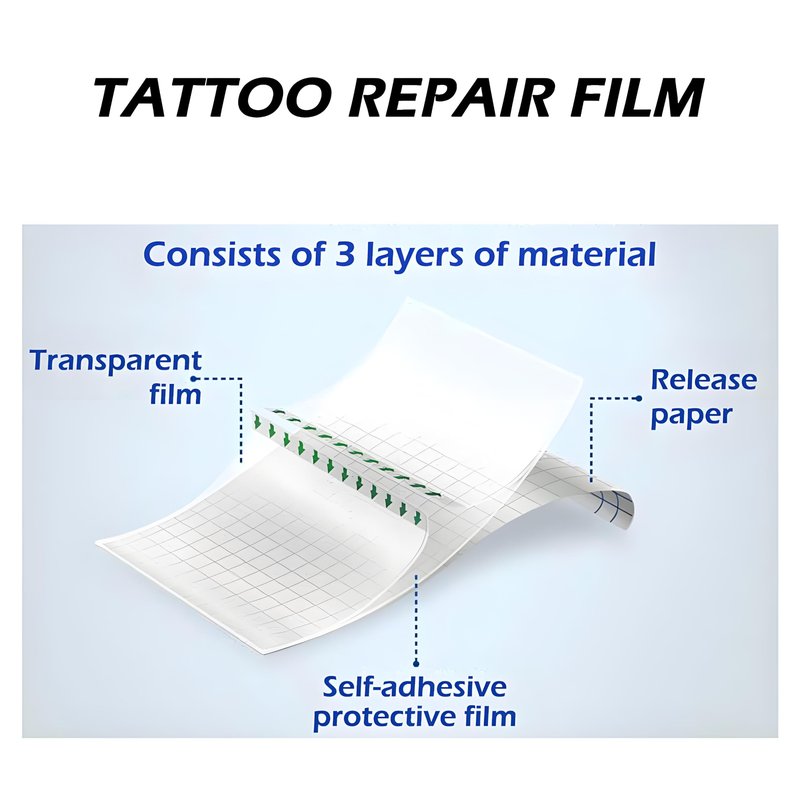 Tattoo Second Skin Tattoo Cover up 8"x 11 Yard - Rayyl 0.02MM Matte Tattoo Aftercare Bandage Waterproof, Second Skin Tattoo Cover up Transparent Film Healing Protective
