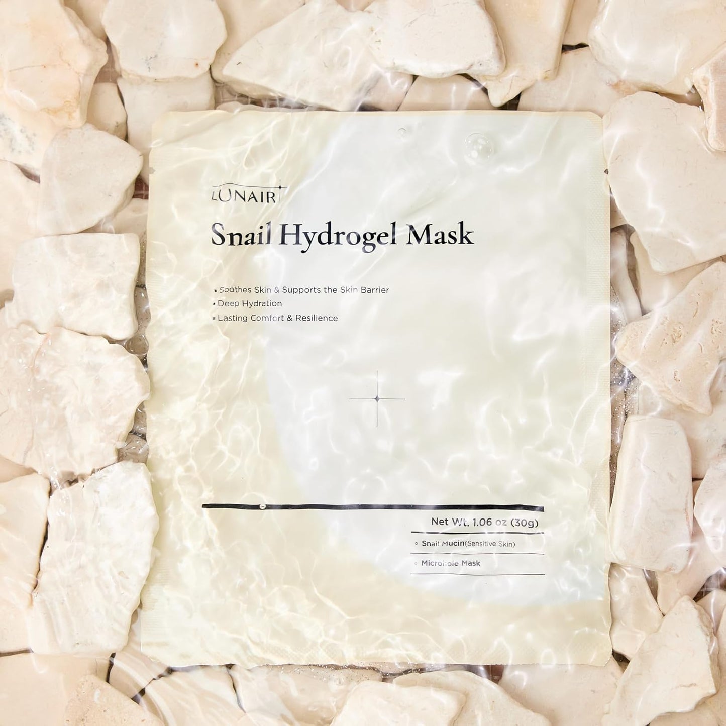 Lunair Snail Hydrogel Face Mask - Soothing Korean Skincare Sheet Mask for Deep Hydration | 5 Sheets