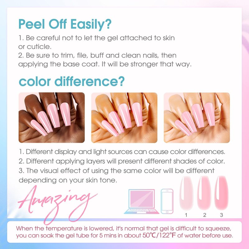 ROSALIND Neon Poly Nail Gel Kit with Drill -14 Colors Poly Extension Gel with U V Lamp Slip Solution and Electric Nail Drill Starter Kit, 0.34 oz/10 ml Nails Extension Set Home Salon DIY for