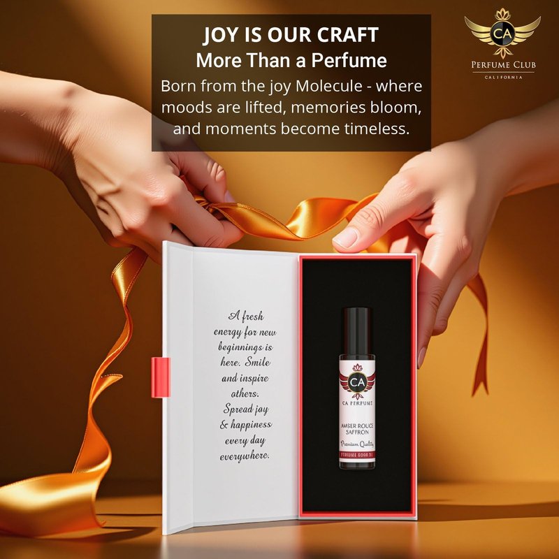 CA Perfume Amber Rouge Saffron For Women and Men Fragrance Body Oil Alcohol-Free Travel Size Roll-On 0.3 Fl Oz (Pack of 2)