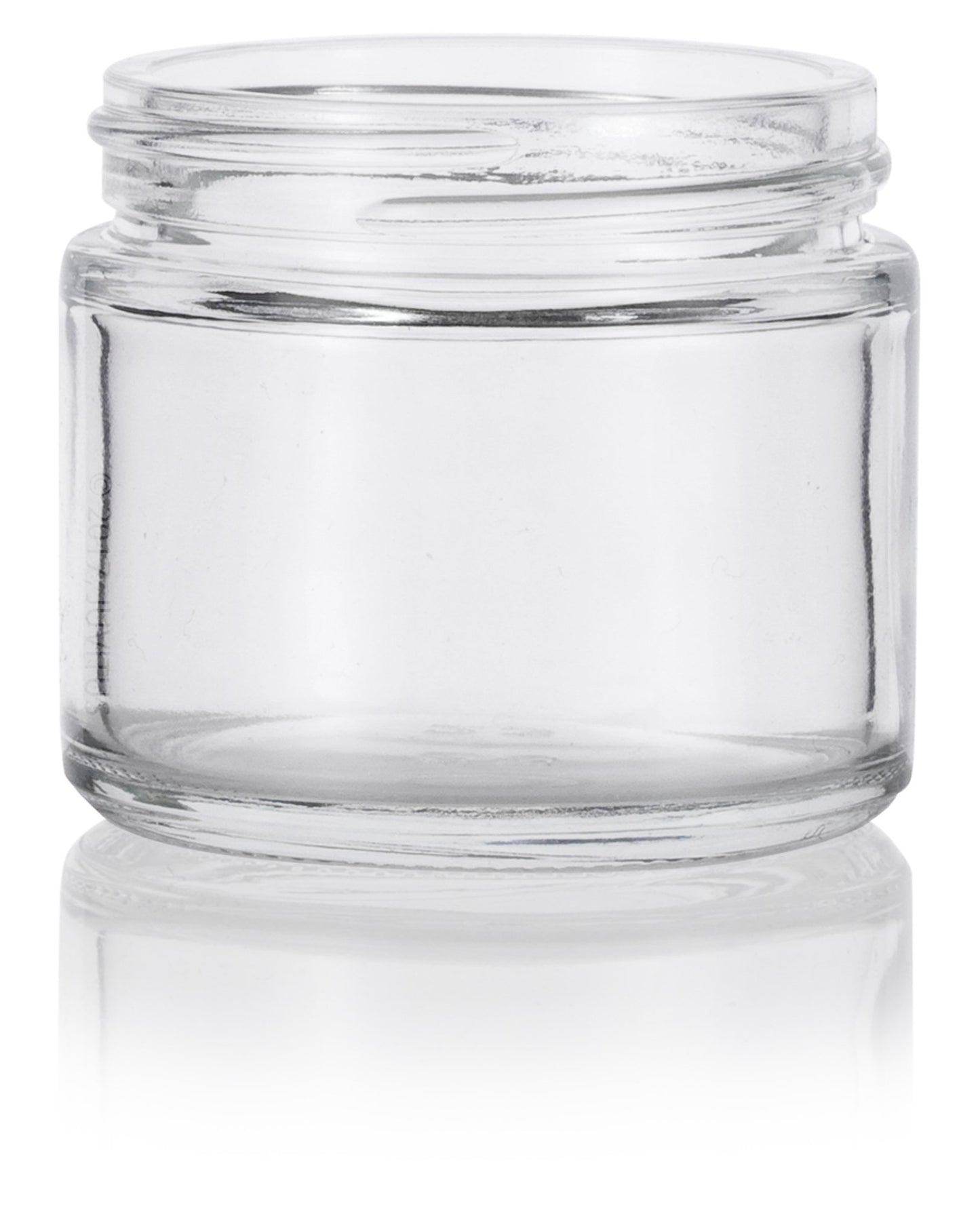 2 oz Clear Glass Jar with White Smooth Lined Lids (12 Pack)
