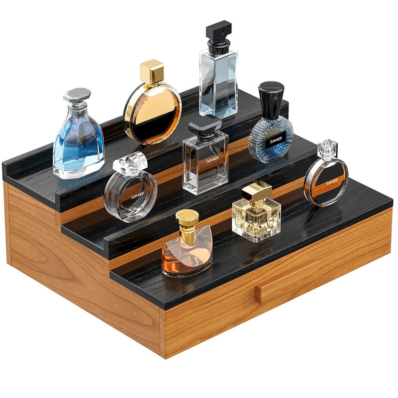 Sueuapp Walnut Cologne Organizer for Men(Dark Walnut )