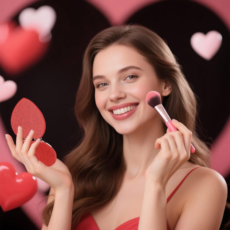 BrightRow 24 Pcs Heart Compact Mirror Magnifying Travel Mirror Bulk with Glitter Double Sided Cosmetic Purse Mirrors Heart Shaped Folding Pocket Makeup Mirrors for Women Mom Gift(Red, Pink, Purple)