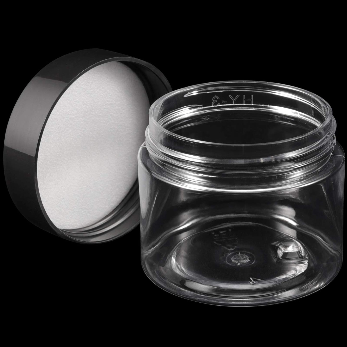 ZEONHAK 68 Pack 2 OZ Plastic Jars with Lids, Round Clear Slime Containers, Refillable Cosmetic Containers for Travel, Storage Lotion Cream Cosmetics Powders and Small Parts