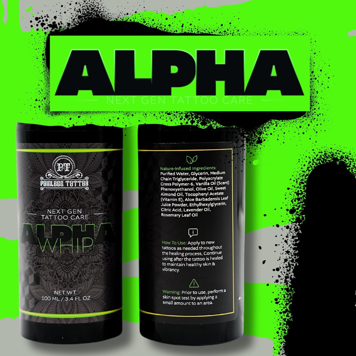 Alpha Whip Premium Tattoo Aftercare Product (Two 3.4oz Tubes)