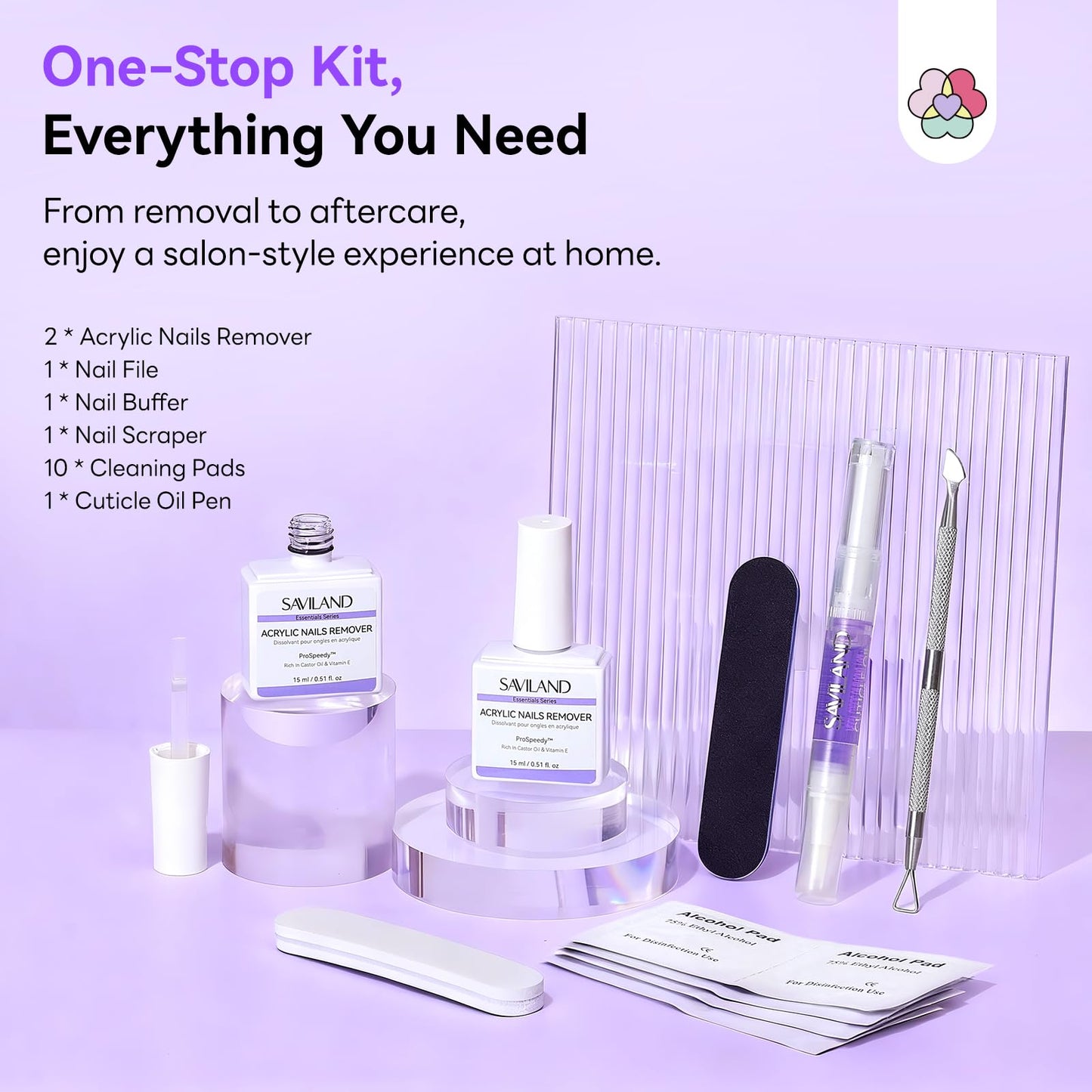 Saviland Acrylic Nail Kit with Everything for Beginners - Acrylic Powder & Liquid Set Nails Tips Glue Gel Kit Gel Nail Polish U V Light for Nails Art for Home DIY