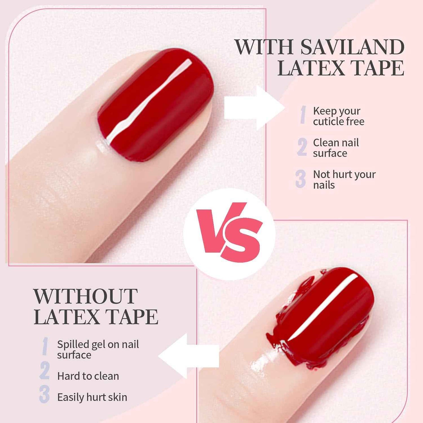 LED & UV Builder Nail Gel with Liquid Latex - SAVILAND Nail Art Essentials