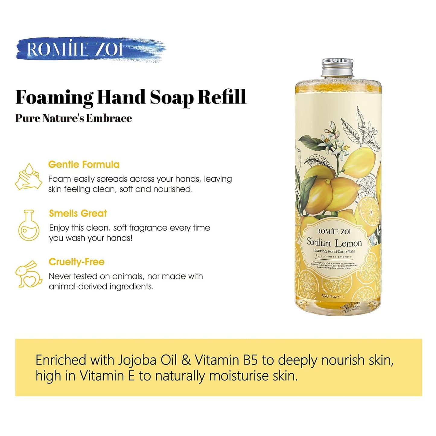 Tomato Vine Foaming Hand Soap Refill Set – 3 Pack (33.8 Fl Oz Each) – Chemical-Free & Moisturizing with Refillable Dispenser for Kitchen & Bathroom